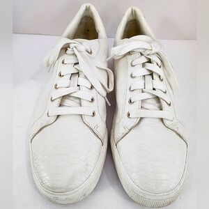 Zara Men's White Textured Lace Up Low Top Causal Sneakers Summer Shoes, sz 44